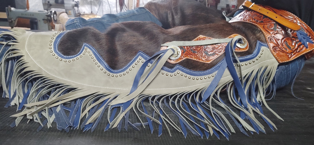 Cuir sur mesure avec fentes/nouvelles chaps/effet vieilli/R