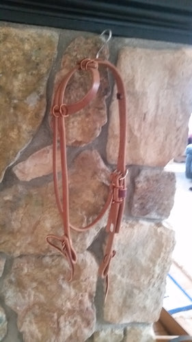 Harness Leather One Ear Headstall With Throat Latch