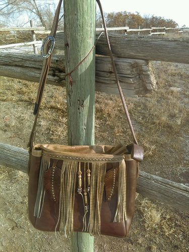 Leather Fringed Chocolate Leather Purse