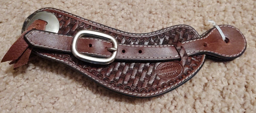 Basket Weave Tooled Spur Straps