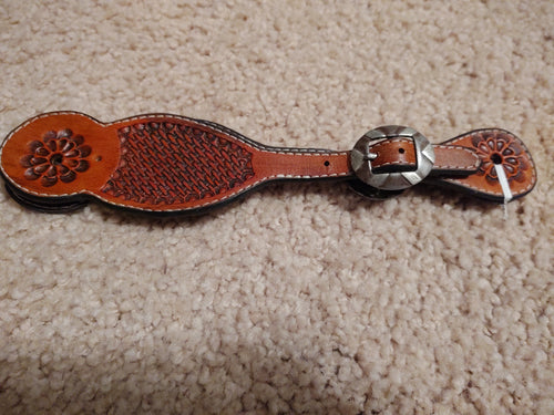 Basket Weave Tooled Spur Straps