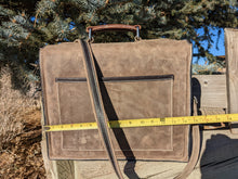 Wyoming Bucking Horse Leather Briefcase