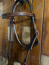 Stamped Brow Band Headstall with Copper Berry Buckle