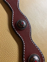Scalloped Breast Collar including Copper Conchos with Red Stones