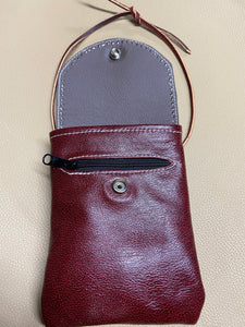 Red Billet Pouch with Grey Flap and Star Concho
