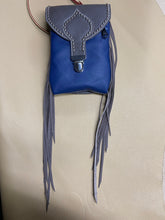 Blue Billet Pouch with Grey Accents and Side Fringe