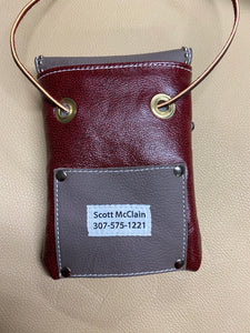 Red Billet Pouch with Grey Flap and Star Concho