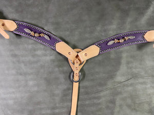 Purple Breast Collar with Beaded Design