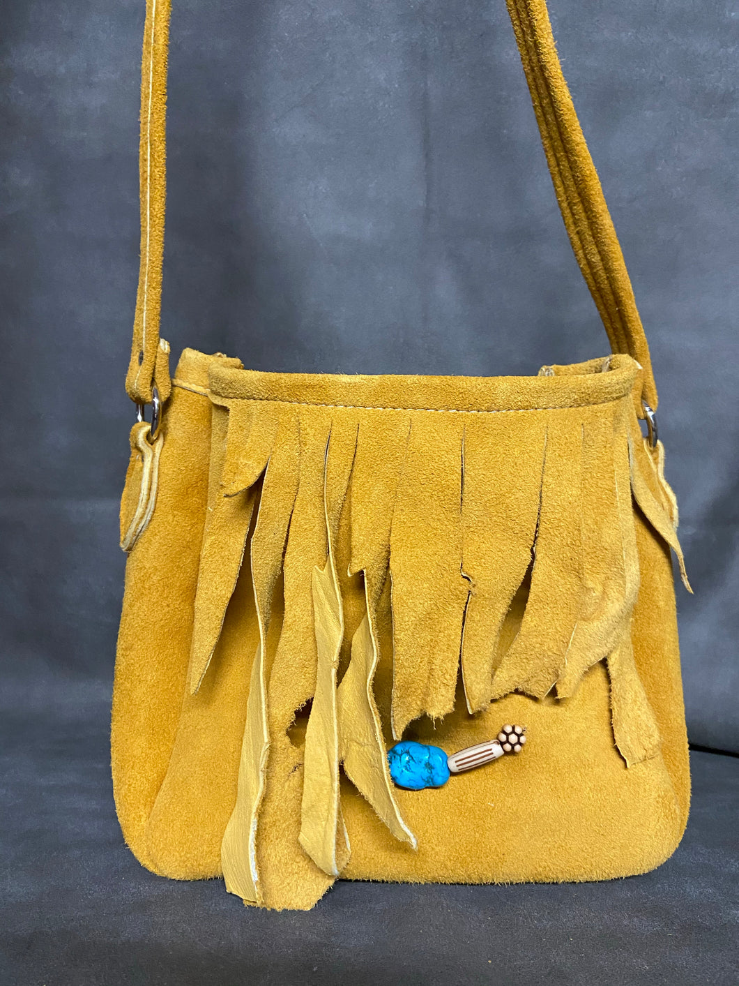 Elk Skin Purse with Turquoise Accents