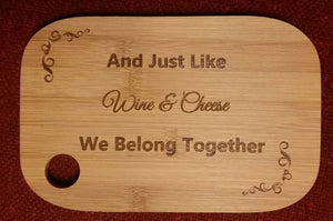Laser Engraved Bamboo Cheese Board